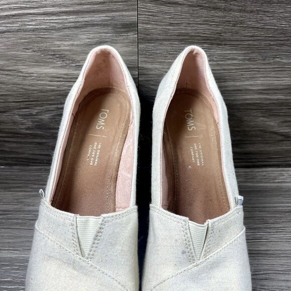 TOMS Women's Ivory/Gold Classic Espadrille Wedge Sandal Shoe Size 9 - Picture 6 of 8